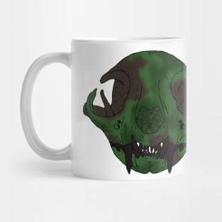 Cat Skull Algae Covered Mug